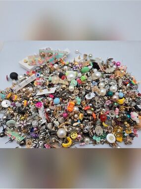Lot Stud Earrings 2 lbs Jewelry  Faux Pearls DIY Craft Bundle